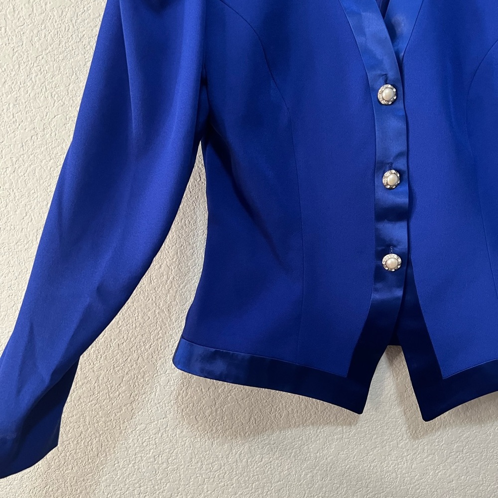 ❌SOLD❌STUNNING Vintage Royal Blue Suit Blazer - Picture 3 of 8